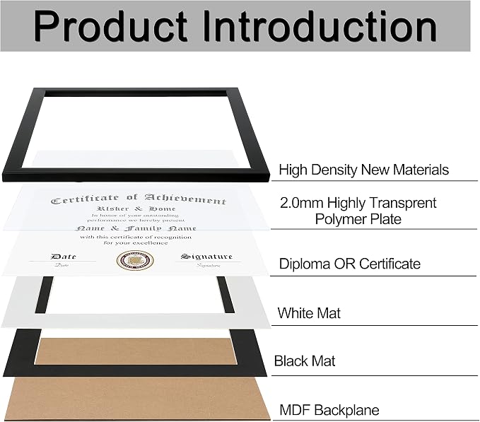 ELSKER&HOME 8.5x11 Diploma Frame Black - Image 6
