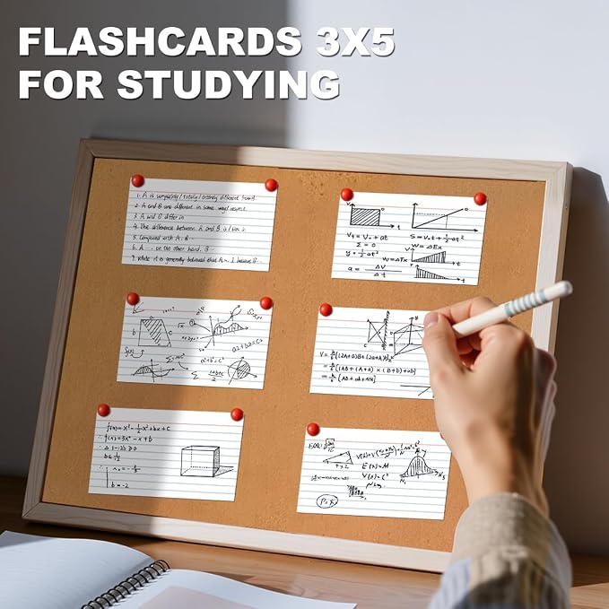 300 Count White Index Cards 3x5 Notecards Bulk Lined Flash Cards - Image 4