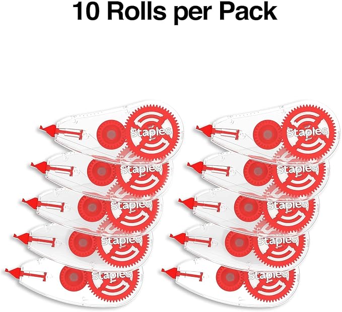 STAPLES Correction Tape, 10 Pack – Sidewinder Applicator - Image 7