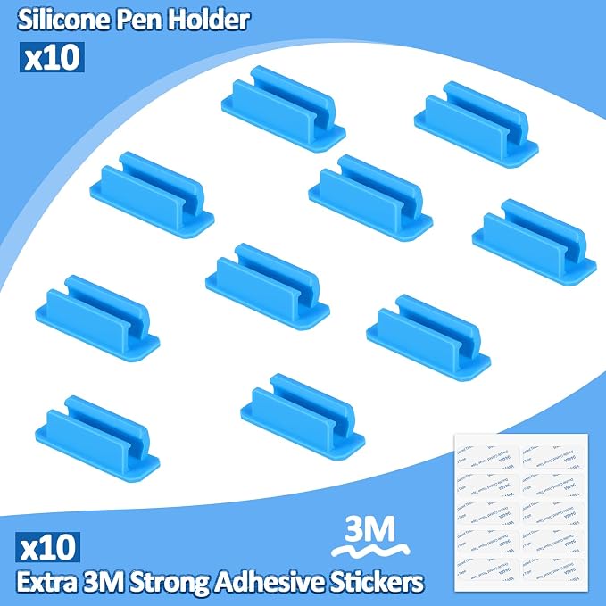 BOBOKA 10Pcs Pencil Holder for Desk, Adhesive Pen Holder for Classroom - Image 2