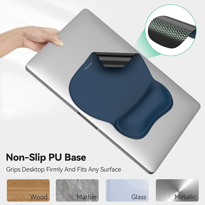 TECKNET Gel Mouse Pad with Wrist Rest, Ergonomic Office Mousepad with Wrist - Image 5