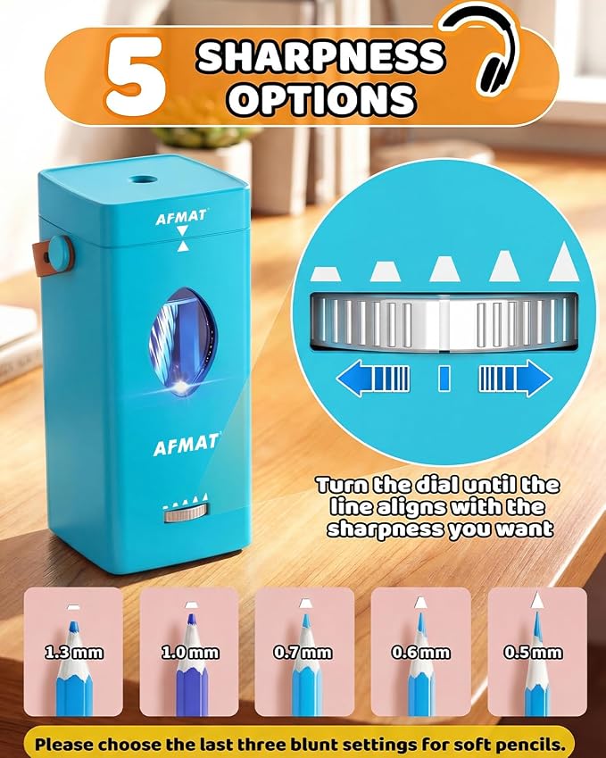 AFMAT Electric Pencil Sharpener, Fully Automatic Pencil Sharpener - Image 4