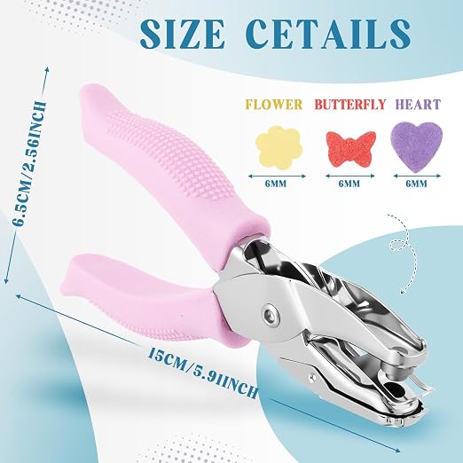 Zonon 3 Pcs Hole Punch Shapes Single Hole Paper Punchers - Image 2
