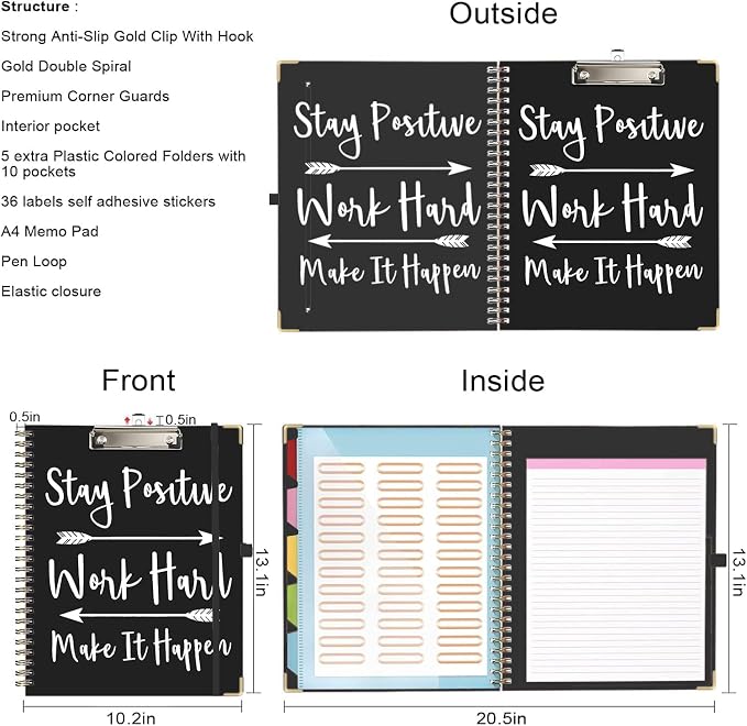 Lateefah Clipboard with Storage, File Folders with Pockets, Nursing Clipboard - Image 2