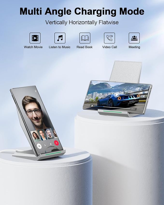 Fast Wireless Charger, NANAMI Wireless Charging Stand Compatible iPhone 17/17 - Image 4