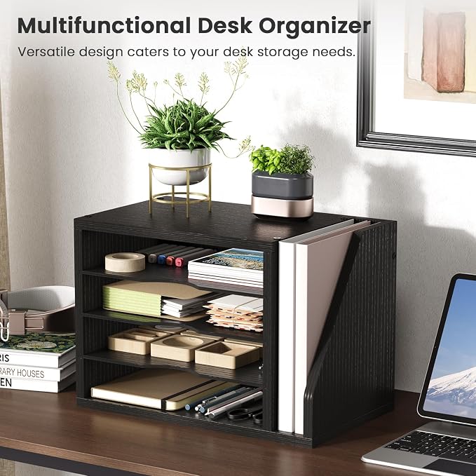 Creso hom Mail Sorter, File Organizer Desktop, Wood Desk Organizer - Image 2