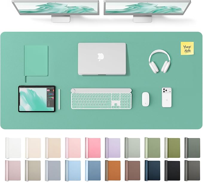 YSAGi Leather Desk Pad Protector, Office Desk Mat, Large Mouse Pad, Non-Slip PU by YSAGi