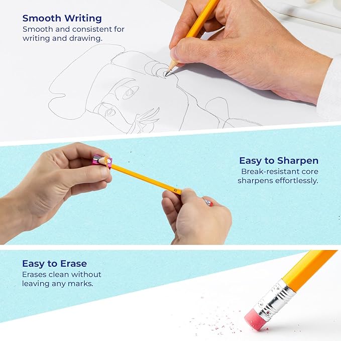 Rosmonde Pencils Bulk, 2500 Pack, Pencils Sets, Pre Sharpened #2, Easy Hold Grip - Image 3