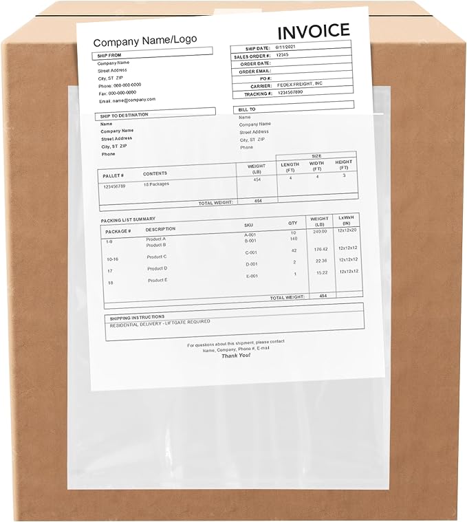 100 Count 9.5" x 12" Shipping Label Envelopes, Top Loading by GPI+POLY