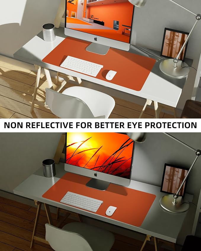 Leather Desk Pad Protector, Mouse Pad, Office Desk Mat, Non-Slip PU Leather - Image 6