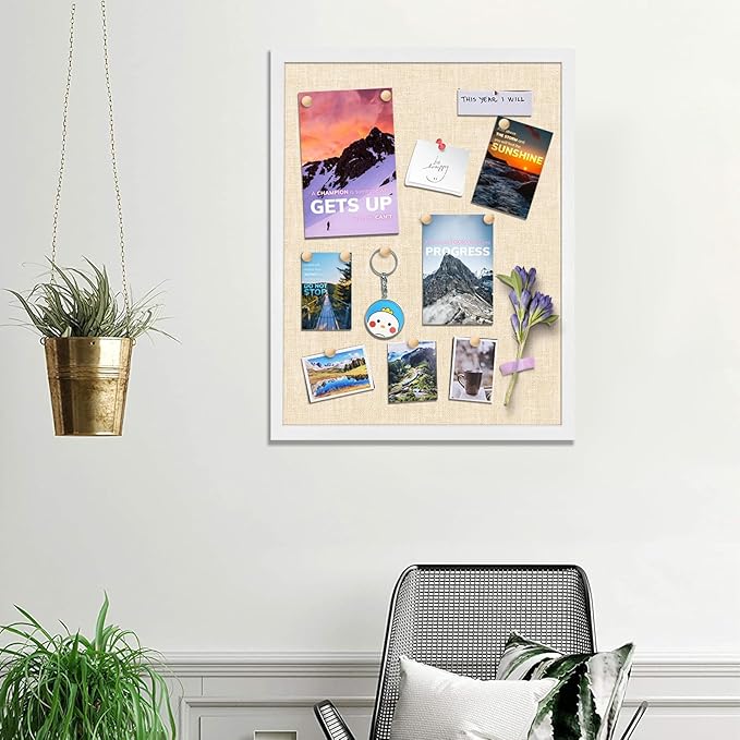 2 Pack Large Bulletin Board, 23 "x17 White Cork Boards for Walls with Frame, Pin Display Board Vision Board for Home School Office Decor-DeskLoop Office