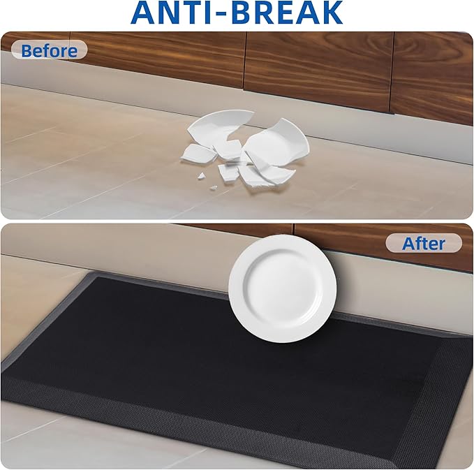 Anti Fatigue Kitchen Mats for Floor, 9/10 Extra Thick Cushioned Standing Desk Mat, Comfort Memory Foam Ergonomic Kitchen Rugs and Mats Non-Slip Waterproof for Office, Kitchen, Sink, 20" x 48"-DeskLoop Office