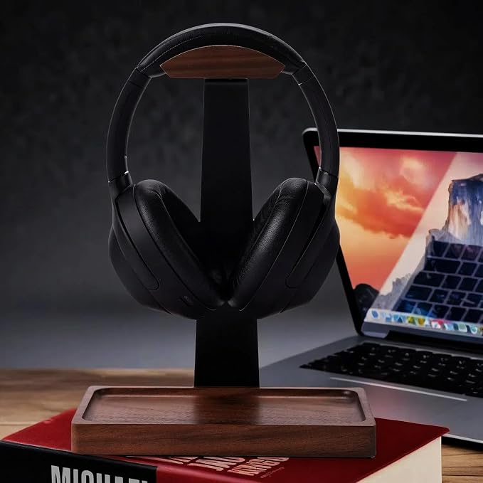 Walnut Headphone Stand, Wooden Headset Stand - Image 6
