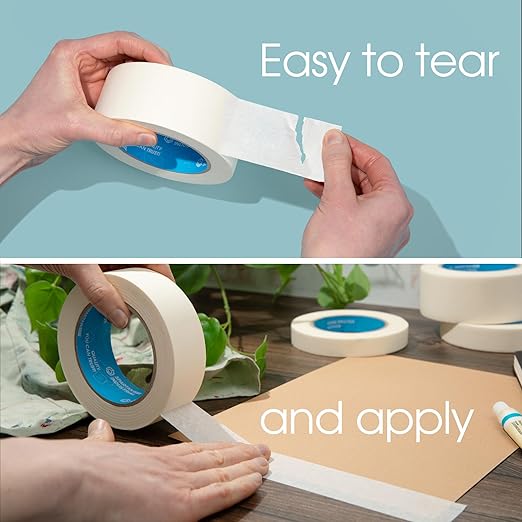 SPARTAN INDUSTRIAL - 2" X 60 yd Wide Masking Tape for Painting, Labeling, and Drafting - 24 Home and Office Tape Rolls, 5.5 Mil
