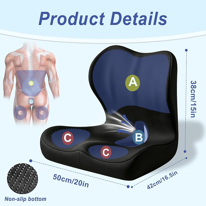 Seat Cushion for Office Chair and Car, Ergonomic Memory Foam Seat Cushion - Image 2