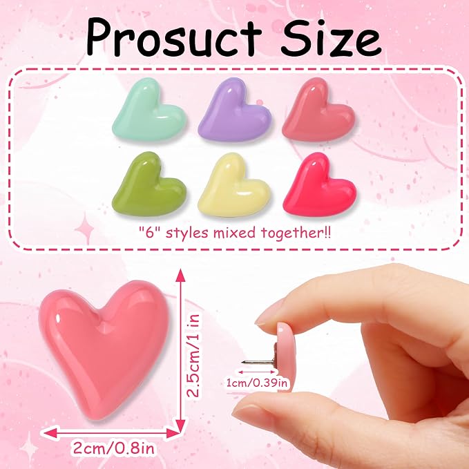 Decorative Cute Push Pins for Bulletin Board, Thumb Tacks, Cork Board Desk Wall - Image 2