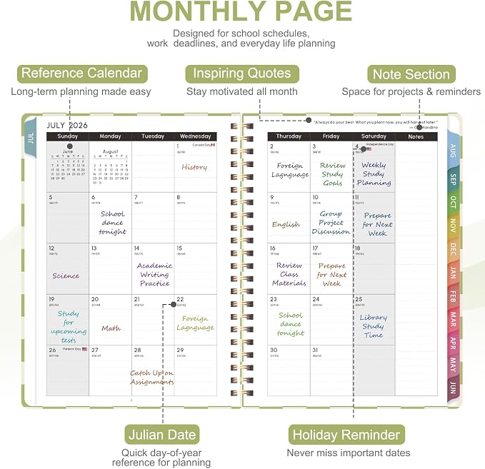 Planner 2026-2027, Weekly and Monthly Academic Planner, July 2026 - Image 3