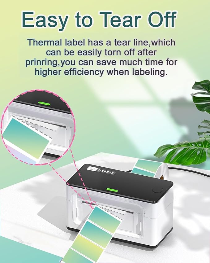 2.25 x 1.25 Thermal Labels, Self-Adhesive Address Shipping Barcode Thermal Stickers,Thermal Printer Labels Compatible with Rollo & Zebra & MUNBYN, 800 Labels for Printer, Gradient Green-DeskLoop Office