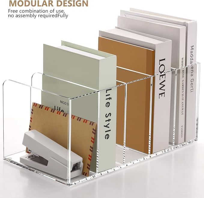 SANRUI Acrylic Magazine Holder Desk Organizer Workspace Sorters - Image 4