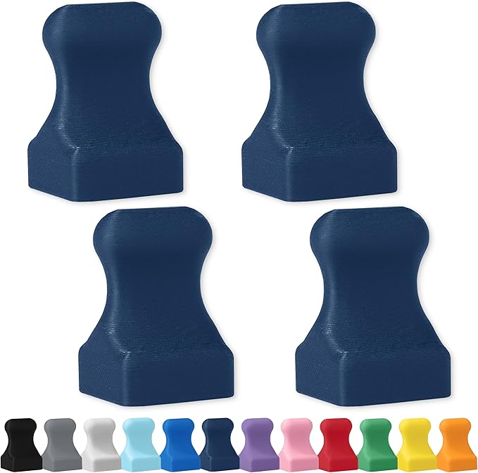 Glassboard Studio MiniPawn Magnet - Strong Neodymium Rare Earth Magnets for Fridge, Whiteboard, Locker & Magnetic Glassboards - Ideal for Crafting & Office Use - Strong Fridge Magnets (Navy Blue, 4)-DeskLoop Office