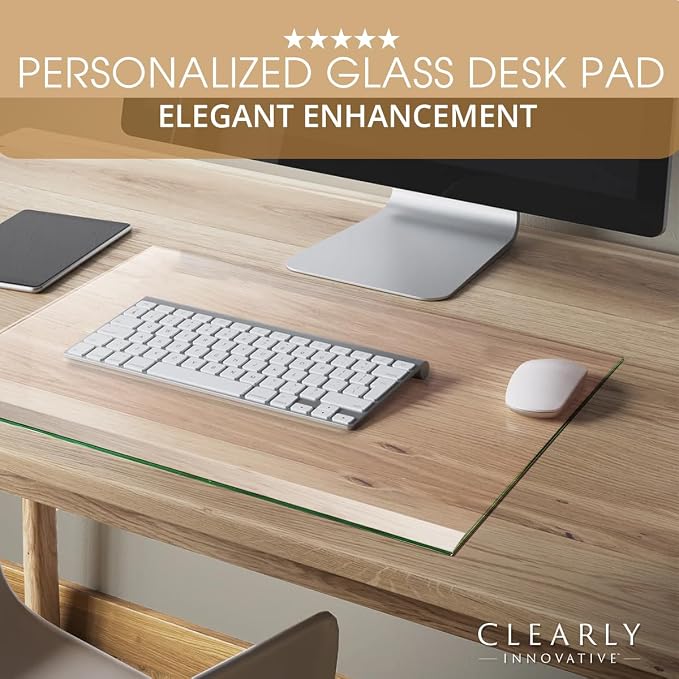 Clearly Innovative Premium Tempered Glass Desk Pad | 20" x 30" Desk Protector | - Image 5