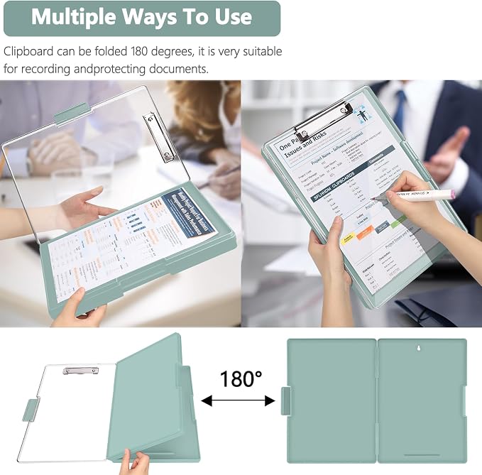 SFLHHDM Clipboard with Storage, Heavy Duty Clip Boards 8.5x11 with 2 Storage - Image 6