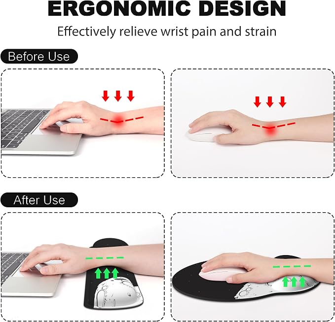 Ergonomic Mouse Pad with Wrist Rest and Keyboard Wrist Rest, Mousepad and Wrist - Image 2