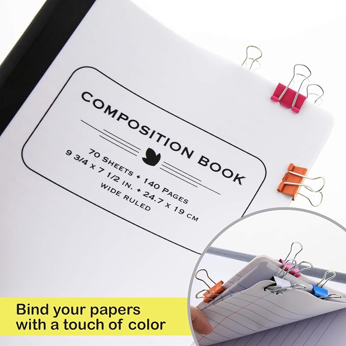 BAZIC Products Small Binder Clips, 3/4 in, 20 Ct, clamp paper stacks tight and - Image 4