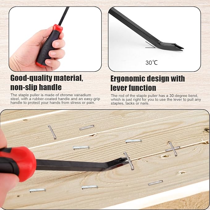 Staple Puller, Upholstery Staple Remover Tool Chrome Vanadium Steel Staple - Image 3