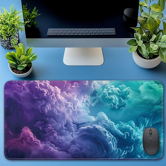 Keyboard Mat, Large Mouse Pad, Colorful Clouds - Image 6