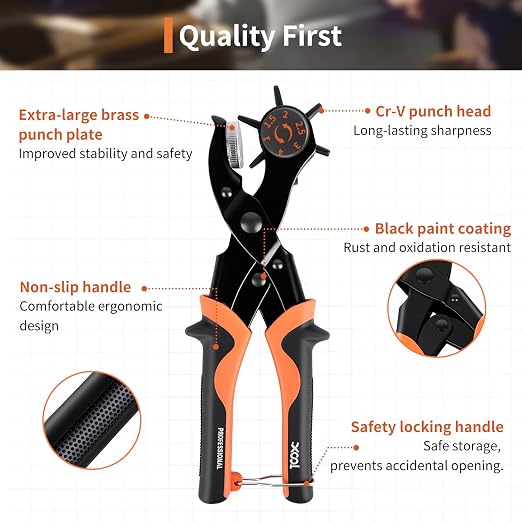 XOOL Small Hole Leather Hole Puncher, Precision Watch Punch Tool Set - Image 3