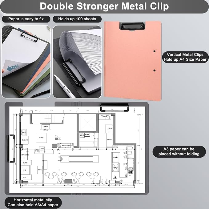SFLHHDM 1 PCS Clipboards Foldable, Folding 360°Cover Folder Clipboard, Plastic - Image 3