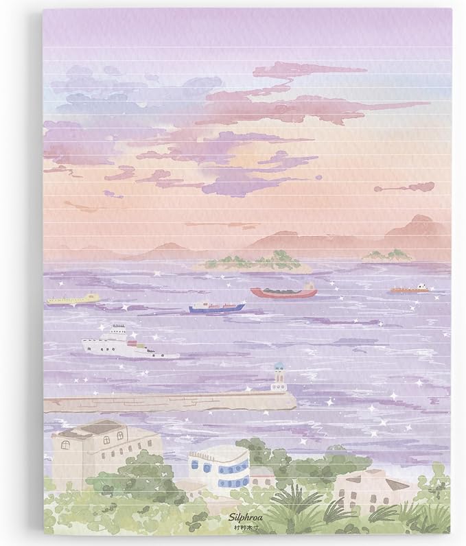 Aesthetic Stationery Notepad, 8.5 x 11 College Ruled Thick Memo Writing Pad | by Unknown