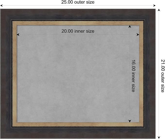 Amanti Art Black Framed Magnetic Board 21x25 Small Vision Board - Image 3