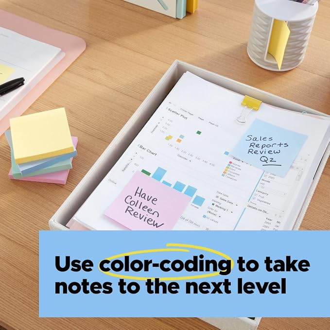 Post-it 100% Recycled Super Sticky Notes, 4 x 4 in, 6 Pads | School Supplies - Image 8