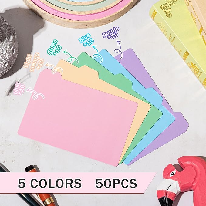 Harloon 50 Pack 4 x 6 Inch Index Card Dividers - Image 3