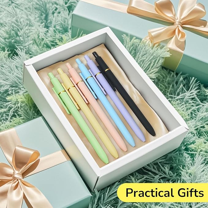 Colored Pens, 6 Pcs Colorful Pens Fine Point Smooth Writing Pen, 0.5mm Colored Ink Gel Pen for Journaling Note Taking Planner, School Supplies Gifts for Nurse Teacher (6 Pcs Gold Vibrant)-DeskLoop Office