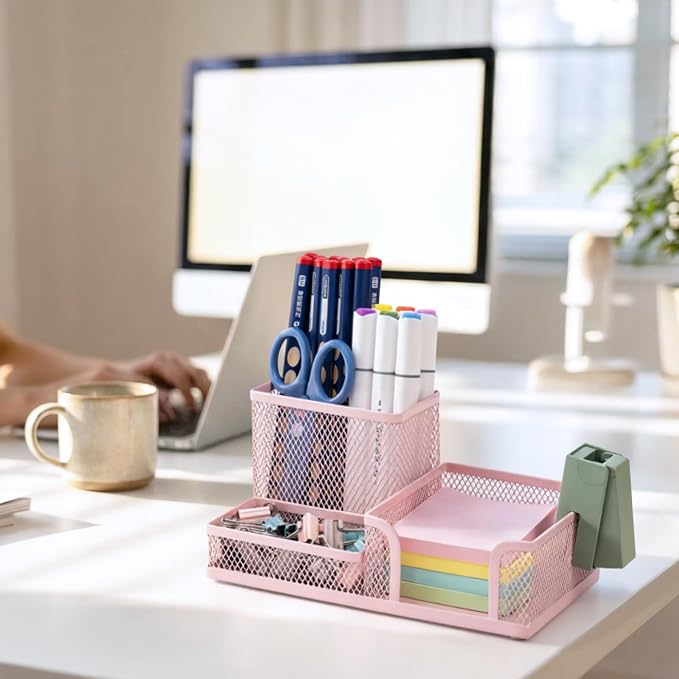 M&G Mesh Pen Holder Desk Organizers Pencil Holder - Image 4