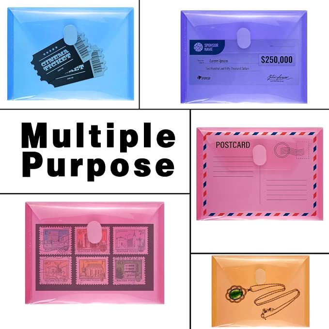 Anseal 24 Pack 5 x 7 Coupon Receipt Check Holder, Small Plastic Envelope - Image 3