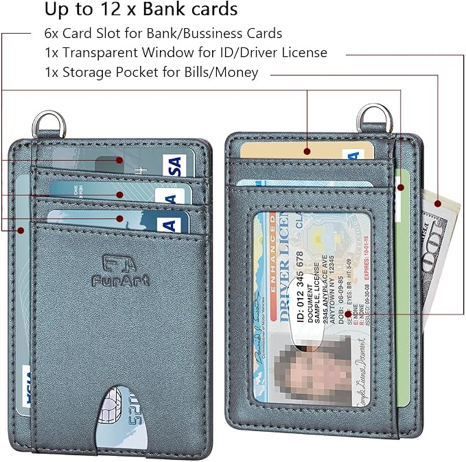 FurArt Slim Minimalist Wallet RFID Credit Card Holder - Image 6