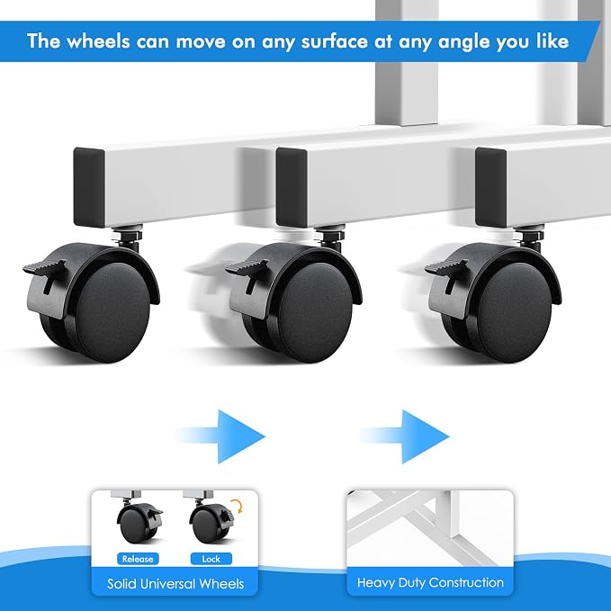Maxtek Rolling White Board on Wheels 48x32 inch Double Side Magnetic Dry Erase - Image 4