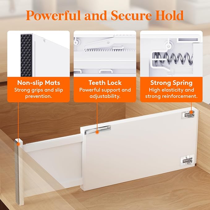 Lifewit 8 Pack 6" High Drawer Dividers 34-56cm/13.5-22" Adjustable Drawer - Image 4