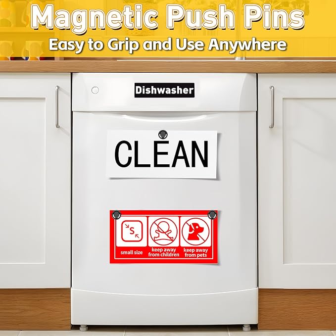 VNDUEEY 90 Pack Black Fridge Magnets, Refrigerator Magnets Strong Magnets - Image 6