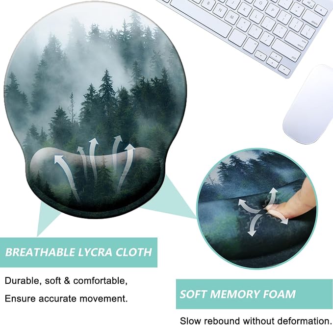 Mouse Pad with Wrist Support, Ergonomic Mouse Pad with Memory Foam Wrist Rest - Image 3