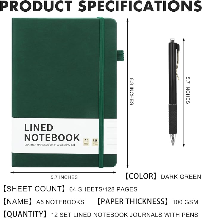 Aodaer 12 Set Lined Notebook Journals - Image 2