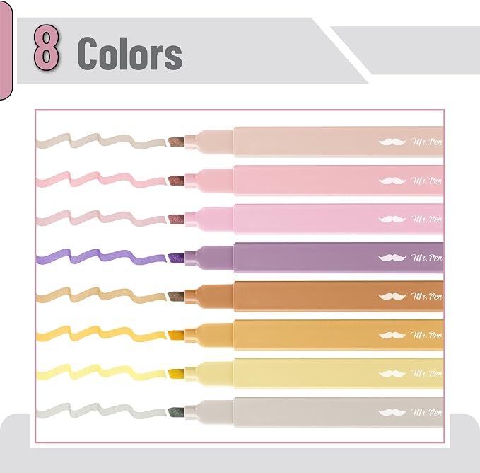 Mr. Pen- Aesthetic Highlighters No Bleed, 8 Pack, Cute Highlighters Assorted - Image 2
