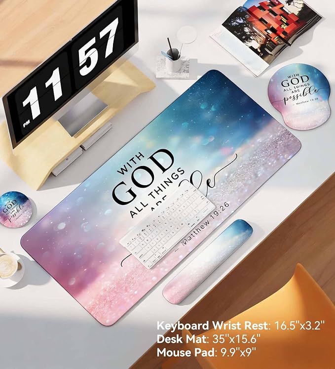 Desk Mat Set + Keyboard and Mouse Pad - Image 2