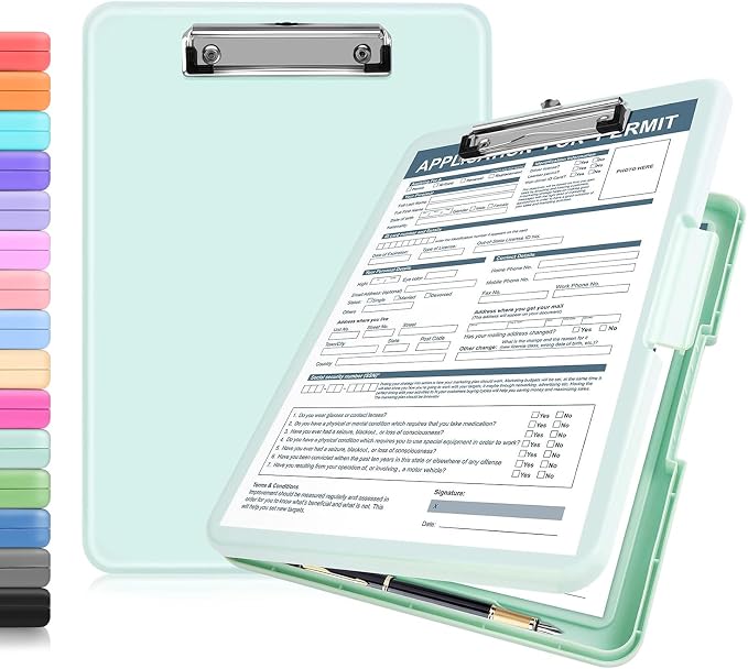 ANZNKU Clipboards with Storage, 13x9.6 Heavy Duty Nursing Clipboard Foldable by ANZNKU