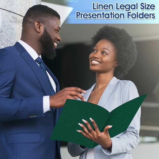 25 Pack 9" x 14.5" Legal Size Folders Linen Presentation Folders Bulk - Image 5