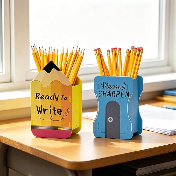 2 PCS Wooden Pencil Dispenser, Sharp and Dull Pencil Holder - Image 4